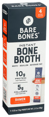 Bare Bones Ramen bone broth instant packets on shelf, convenient protein boost.