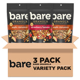 Bare Granola Cereal Variety Pack front view showing three bags for breakfast options