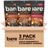 Bare Granola Variety Pack apple cinnamon bags with real fruit bits for on-the-go snacking.
