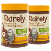 Barely Hazelnut & Cocoa Spread pack shot, two-pack, convenient pantry option.