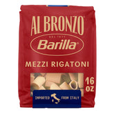Barilla Al Bronzo Mezzi Rigatoni shows a porous surface that captures sauce beautifully