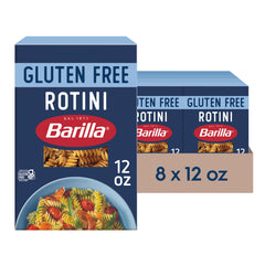 Barilla gluten free rotini pasta box, ideal for quick family meals