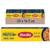 Barilla Protein+ Angel Hair Pasta box showing packaging and brand trust with protein boost