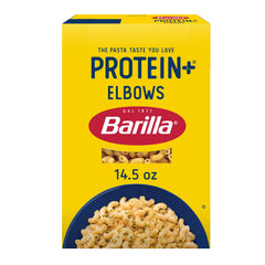 Barilla Protein+ Elbows raw pasta ready to boil for quick, protein-packed meals.
