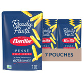 Barilla Ready Pasta penne pouch on the counter for a quick meal.