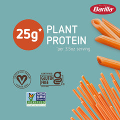 Barilla red lentil penne pasta bowl highlighting gluten-free option.
