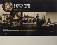 Barista Prima Decaf Italian Roast Arabica beans closeup