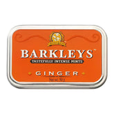 Barkleys Ginger Breath Mints pack front shows premium tin design for on-the-go freshness.