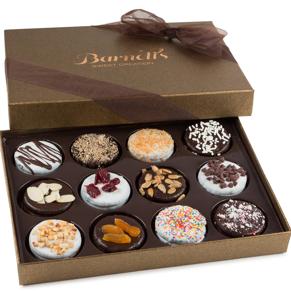 Barnetts Easter Gift Basket with 12 chocolate cookies for gifting and sharing.