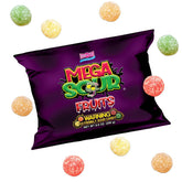 Barnetts Mega Sour Fruits 250g pack shown, ideal party bag candy and shareable treat.