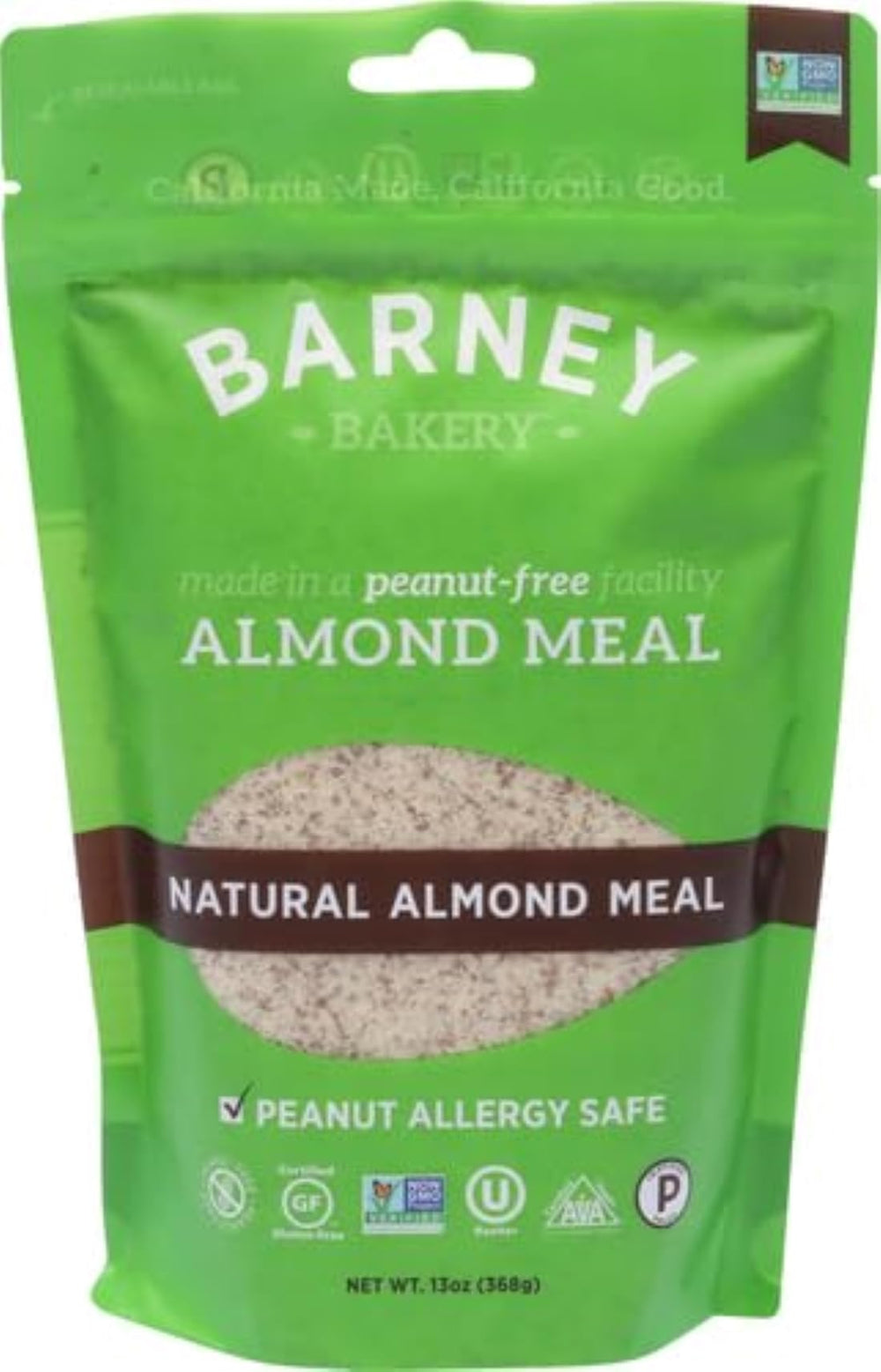 Barney Butter almond meal 13 oz bag offers a gluten-free, low-carb cooking option.
