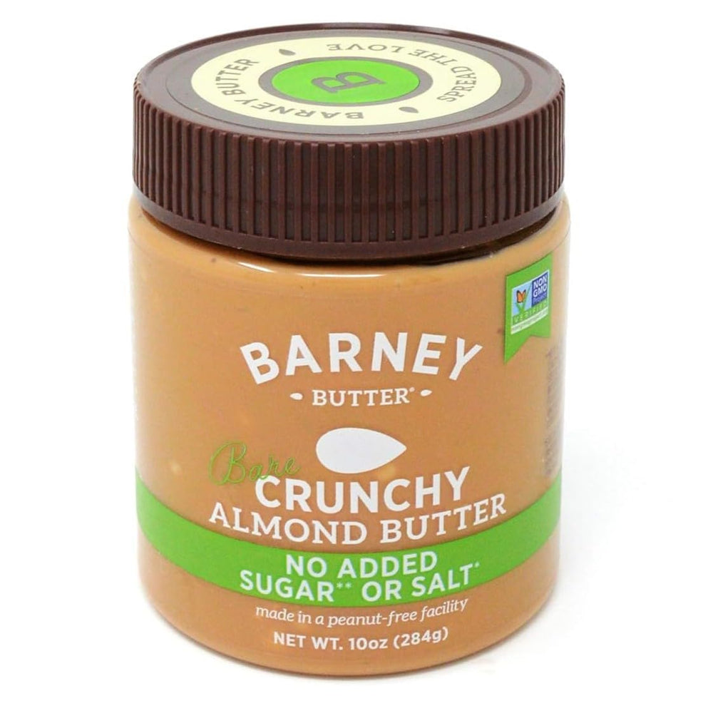 Barney Butter Bare Crunchy jar close-up highlighting texture and no added sugar