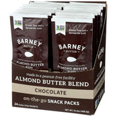 Barney Butter Chocolate Almond Butter Snack Pack front view for on-the-go snacking.