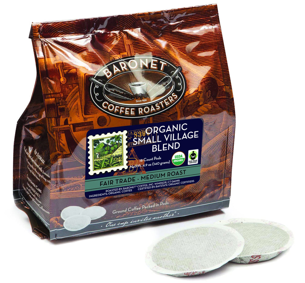 Baronet Coffee Organic Small Village 54-pod pack for quick, fresh mornings.