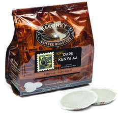 Baronet Coffee Dark Kenya AA-54 pods ready for Senseo, delivering aromatic, convenient home coffee