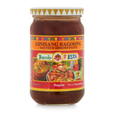 Barrio Fiesta Ginisang Bagoong bottle highlights ready-to-use flavor base for quick sautéed dishes.