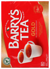Close-up of Barry's Tea Gold Blend box showing 80-count packaging for easy daily ritual.