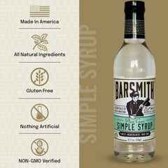 Barsmith Simple Syrup pour-over-glass demonstrates smooth, balanced sweetness for drinks