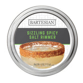Bartesian Sizzling Spicy Salt Rimmer edge showing fiery rim on a margarita glass, enhancing presentation.