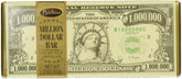 Barton's Million Dollar Milk Chocolate Bar wrapper showcases a playful premium treat.