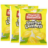 Bassett's Sherbet Lemons 192g 3-pack front view, fizzy center enhances refreshment