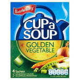 Batchelors Cup a Soup Golden Vegetable pack-front; convenient four-pack for quick meals