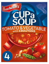 Batchelors Cup-a-Soup tomato-vegetables in a bowl with croutons