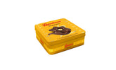 Bauducco Ginger Star gift tin opened, twelve individually wrapped cookies ready for gifting.
