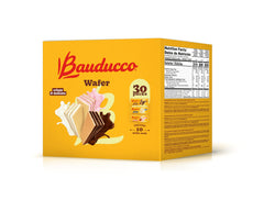 Bauducco wafer single-serve box in vanilla flavor, perfect for coffee breaks and shareable treats.