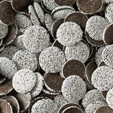 Bayside Candy Nonpareil Snow Caps packaging front, nostalgic chocolate gift idea