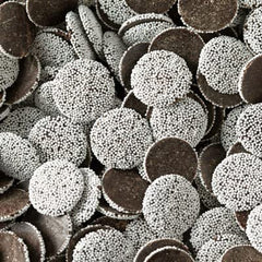 Bayside Candy Nonpareil Snow Caps packaging front, nostalgic chocolate gift idea