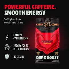 BAZAN COFFEE label close-up reveals premium roast and rich aroma for daily use