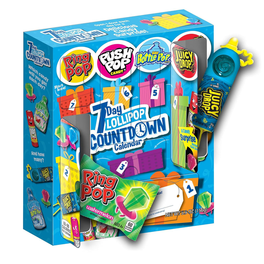 Bazooka Countdown Calendar box front view for gifting