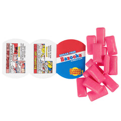 Nostalgic party packaging featuring Bazooka gum for vintage-themed events.