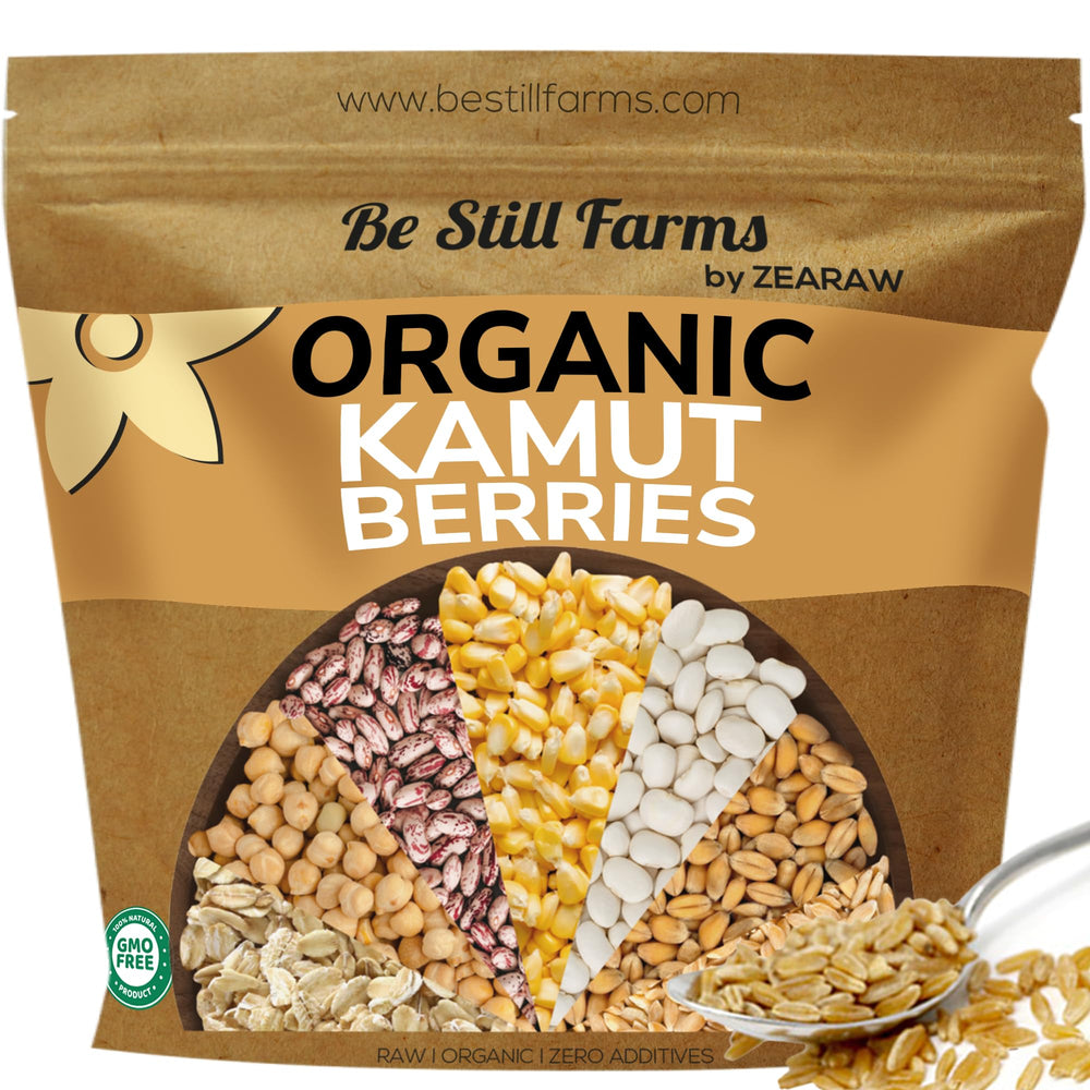 Be Still Farms Kamut wheat berries bulk 4-8 lb bag ready for cooking