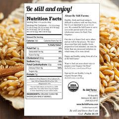 Be Still Farms Kamut wheat berries organic packaging shown