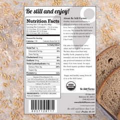 Be Still Farms Hulled Barley raw grains closeup, high-fiber plant-based ingredient for breakfast bowls.