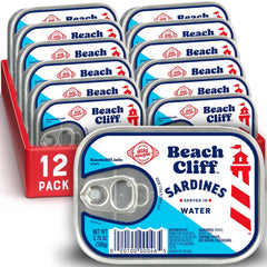 Beach Cliff sardines in water can for a clean, protein-rich snack.