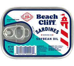 Beach Cliff wild sardines in soybean oil can, protein-packed snack ready to enjoy