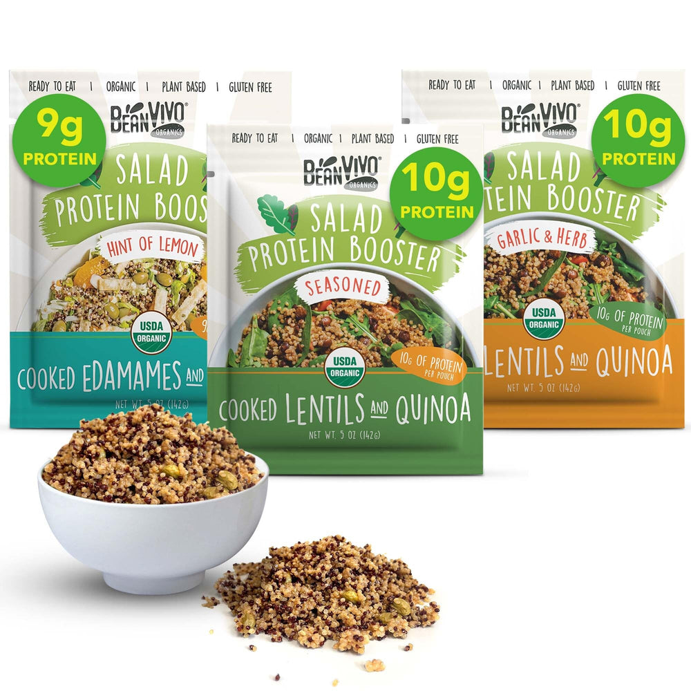 BeanVIVO Variety 3-Pack Seasoned pouch boosts salads with savory flavor.
