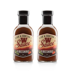 Bear and Burtons W Sauce Fireshire bottle pour adds bold heat to steaks