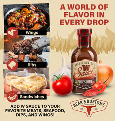 Bear and Burtons W Sauce Fireshire ingredients closeup shows natural components