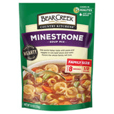 Bear Creek Minestrone soup mix six-pack on shelf for quick family dinners