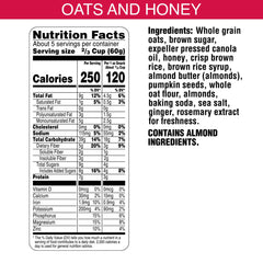 Close-up of oats and honey in Bear Naked granola highlighting whole-grain goodness.