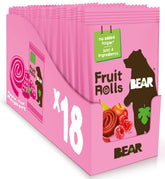 BEAR Raspberry Snack Rolls in package, a convenient gluten-free vegan lunchbox option.