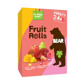 BEAR Real Fruit Snack Rolls variety pack front view, gluten-free, kid-friendly lunch option.