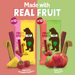 BEAR Real Fruit Snack Splits lunchbox scene with collectible card.