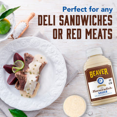 Beaver Brand Deli Horseradish Sauce on a sandwich adds mild heat and depth
