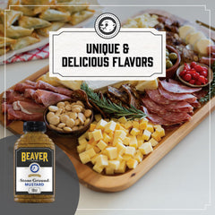 Beaver Brand mustard on a charcuterie board elevating flavor