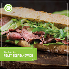Beaver Extra Hot Wasabi Horseradish Sauce squeeze bottle added to a sandwich.